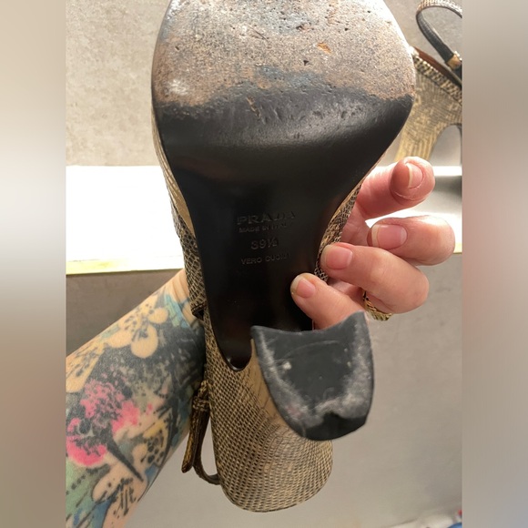 Vintage Prada 2000 Snake Peeptoe Platform, 39.5/9 - Picture 7 of 12